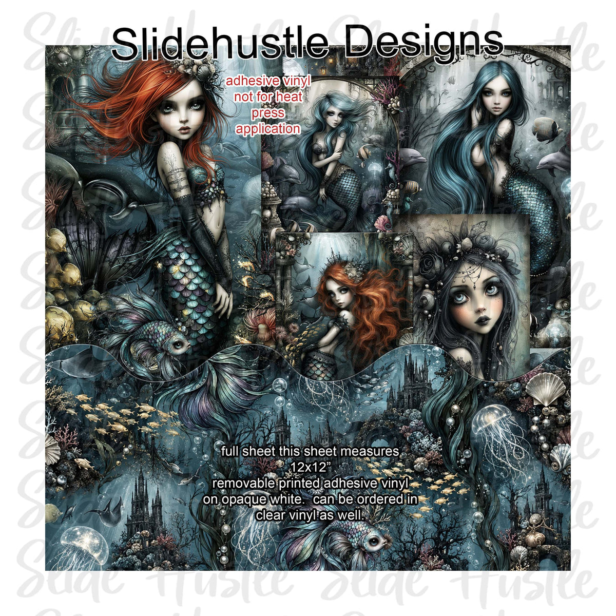 Mystical Mermaids Full Sheet Borders, vinyl, VF904 FS10
