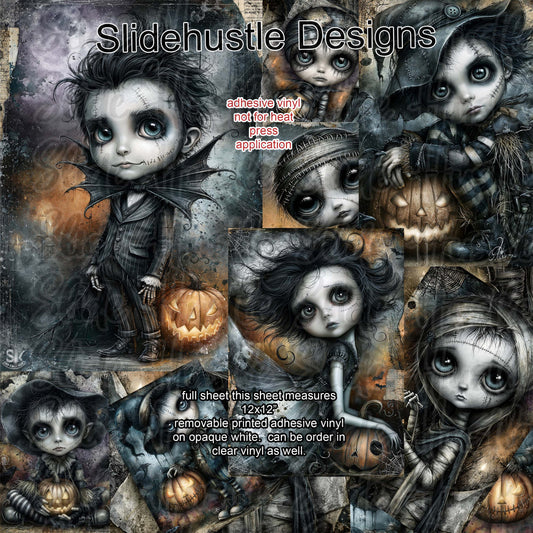 Gothic Halloween doll Full Sheet Borders, vinyl, VF904 FS8