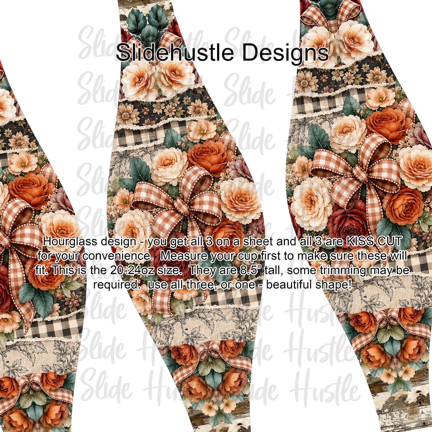 Hourglass Design, Colorful Fall Florals, 20 ounce, VF904 HG1