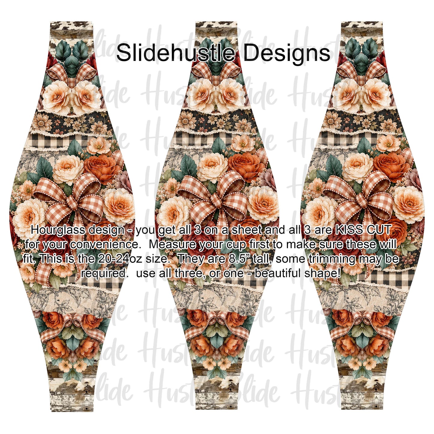 Hourglass Design, Colorful Fall Florals, 20 ounce, VF904 HG1