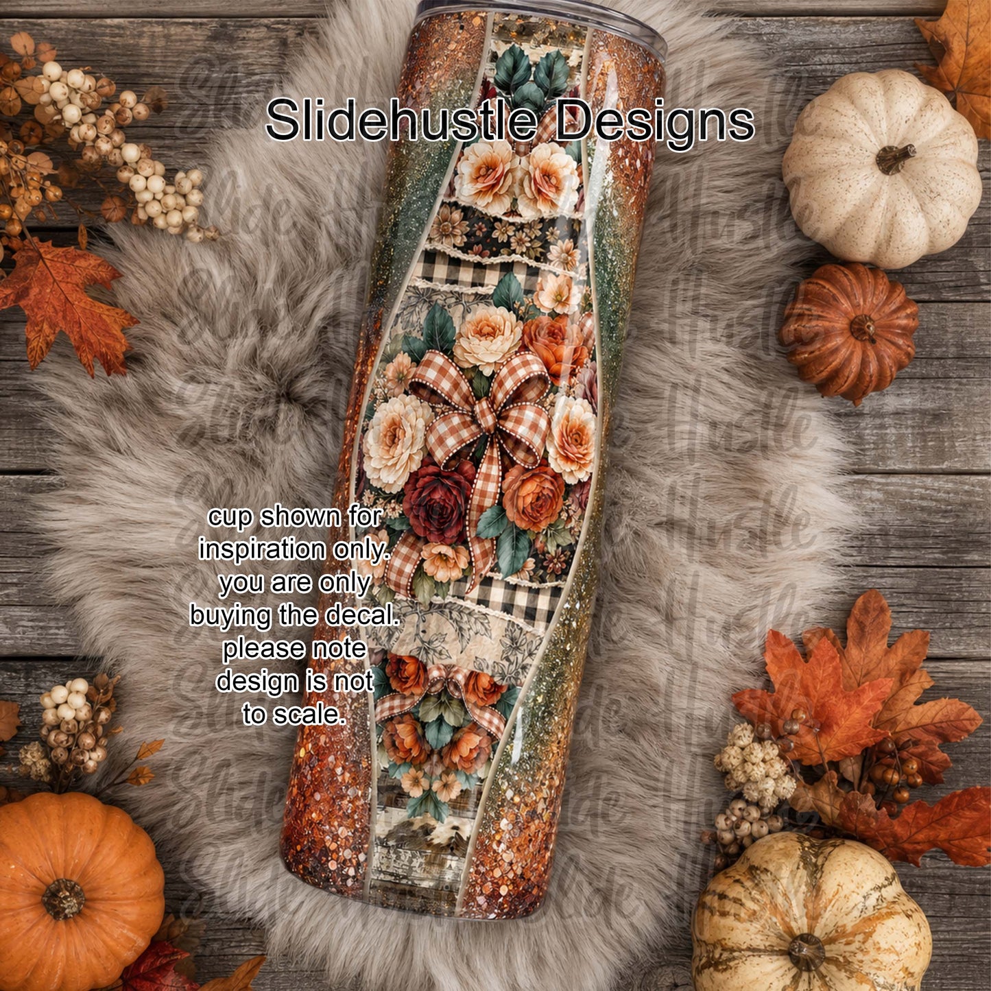 Hourglass Design, Colorful Fall Florals, 20 ounce, VF904 HG1