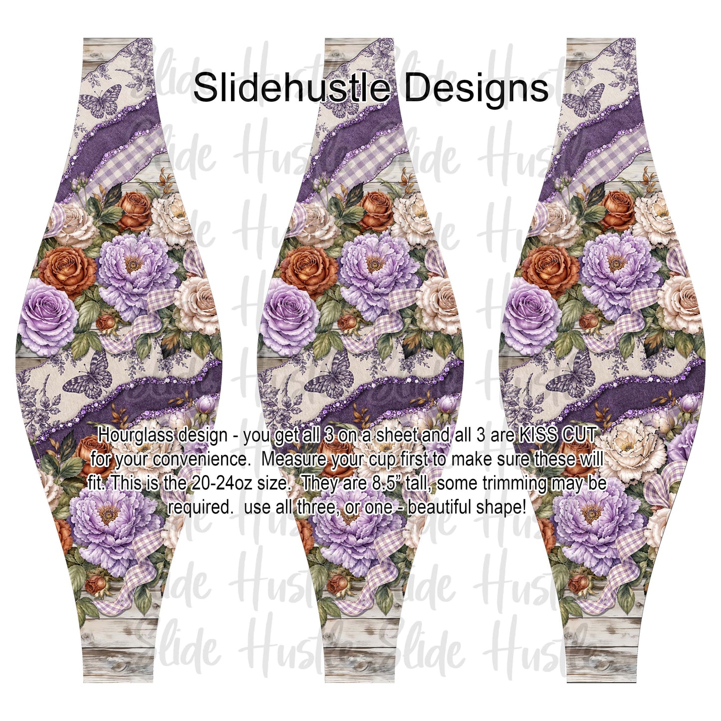 Hourglass Design, Colorful Fall Florals, 20 ounce, VF904 HG2