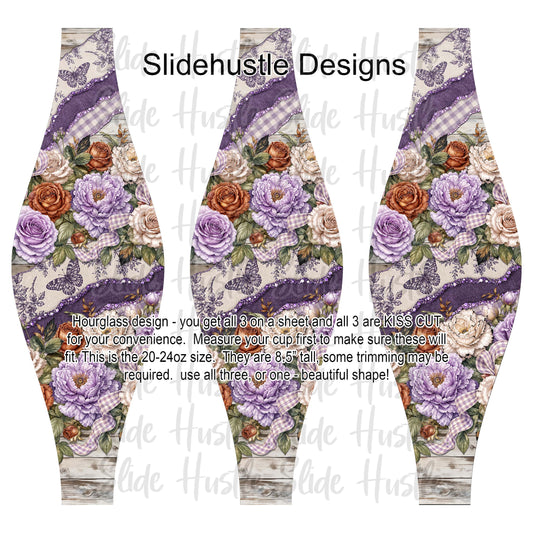 Hourglass Design, Colorful Fall Florals, 20 ounce, VF904 HG2