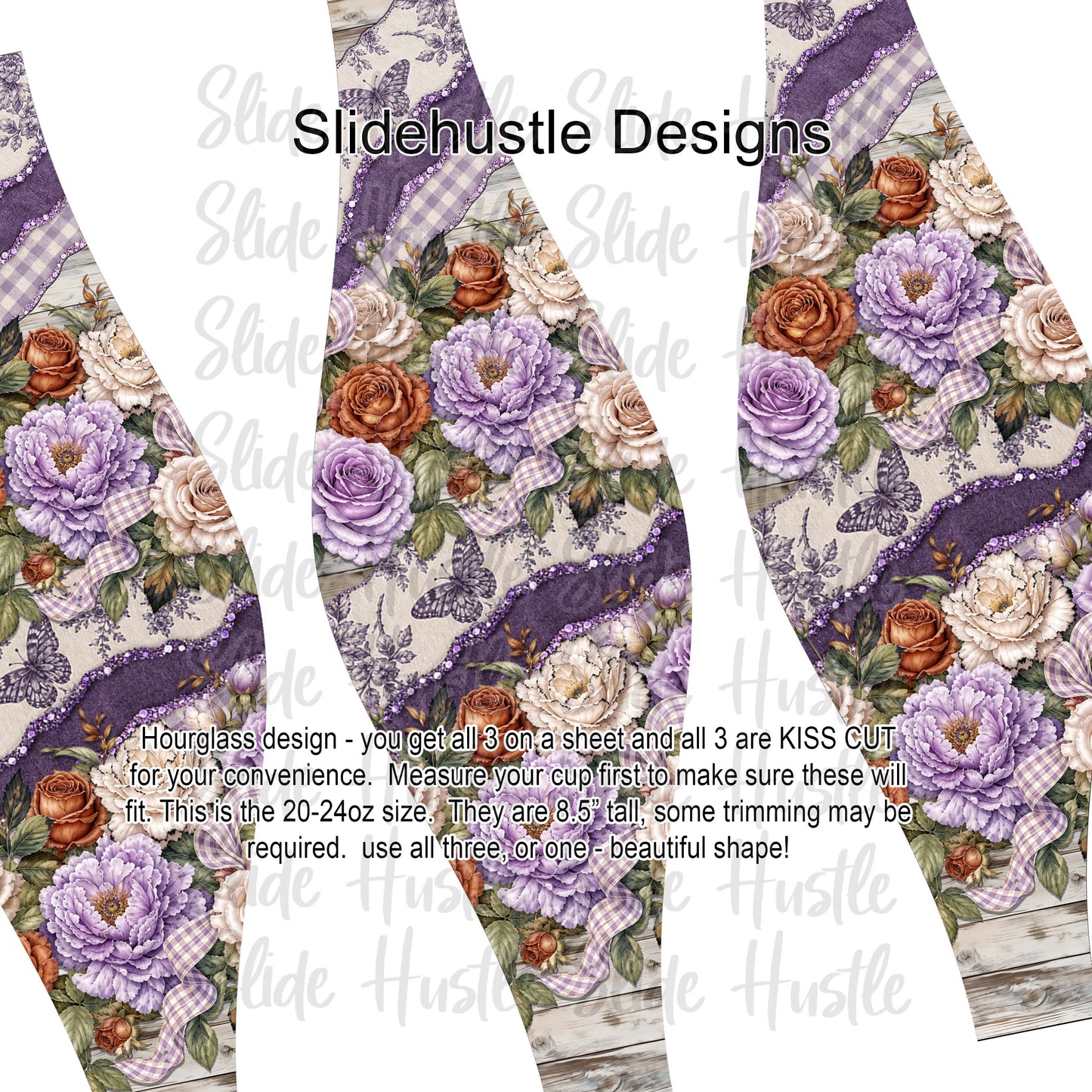 Hourglass Design, Colorful Fall Florals, 20 ounce, VF904 HG2