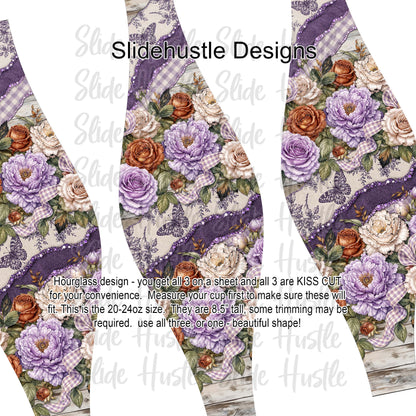 Hourglass Design, Colorful Fall Florals, 20 ounce, VF904 HG2