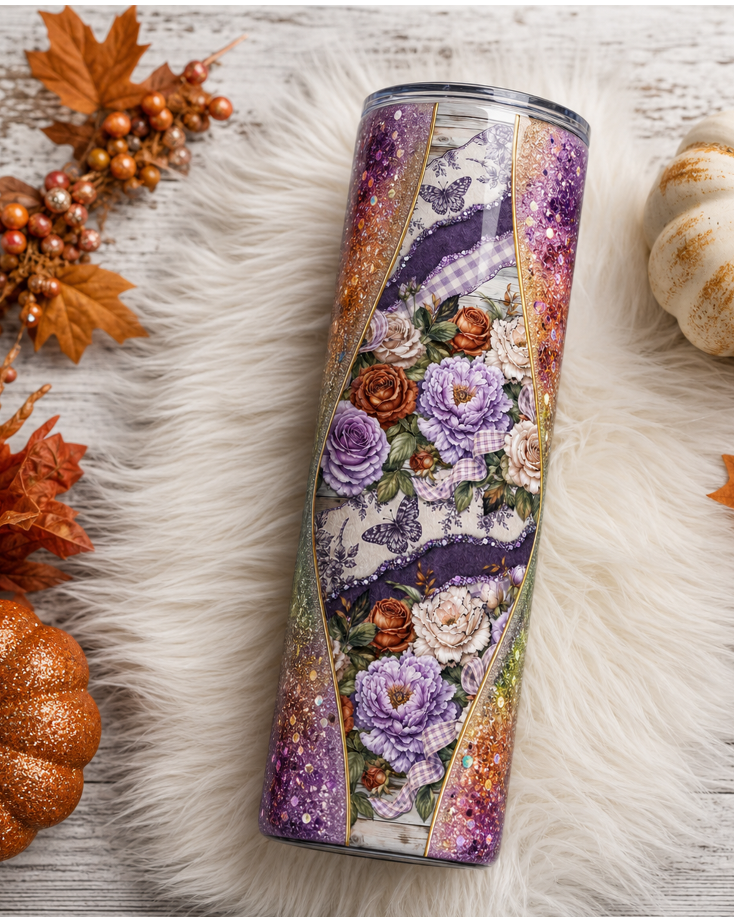 Hourglass Design, Colorful Fall Florals, 20 ounce, VF904 HG2