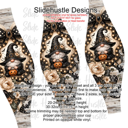 Hourglass Design, Halloween Gnomes, Choose 20 or 30 ounce option, VF904 HG3