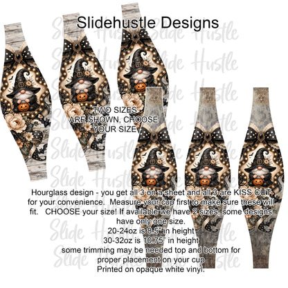 Hourglass Design, Halloween Gnomes, Choose 20 or 30 ounce option, VF904 HG3