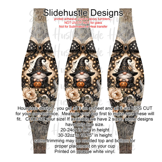 Hourglass Design, Halloween Gnomes, Choose 20 or 30 ounce option, VF904 HG3