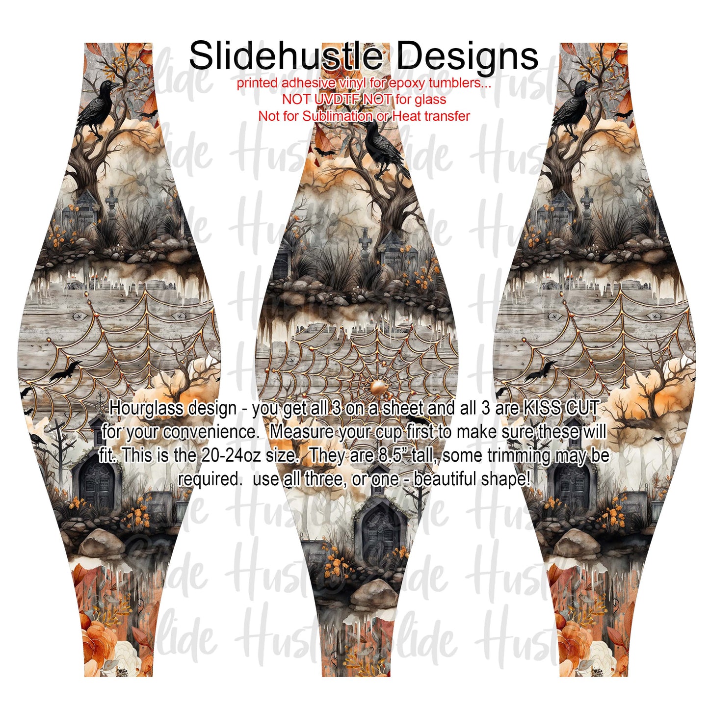 Hourglass Design, Spooky Halloween Scene, 20 ounce, VF904 HG7