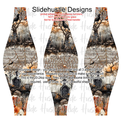 Hourglass Design, Spooky Halloween Scene, 20 ounce, VF904 HG7