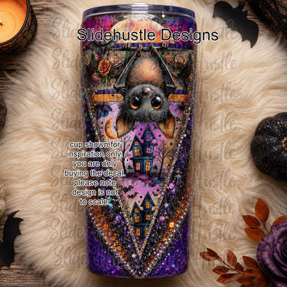 Super V design, Halloween, Cute bat, choose either 20 ounce or 30 ounce size. VF904 SV1