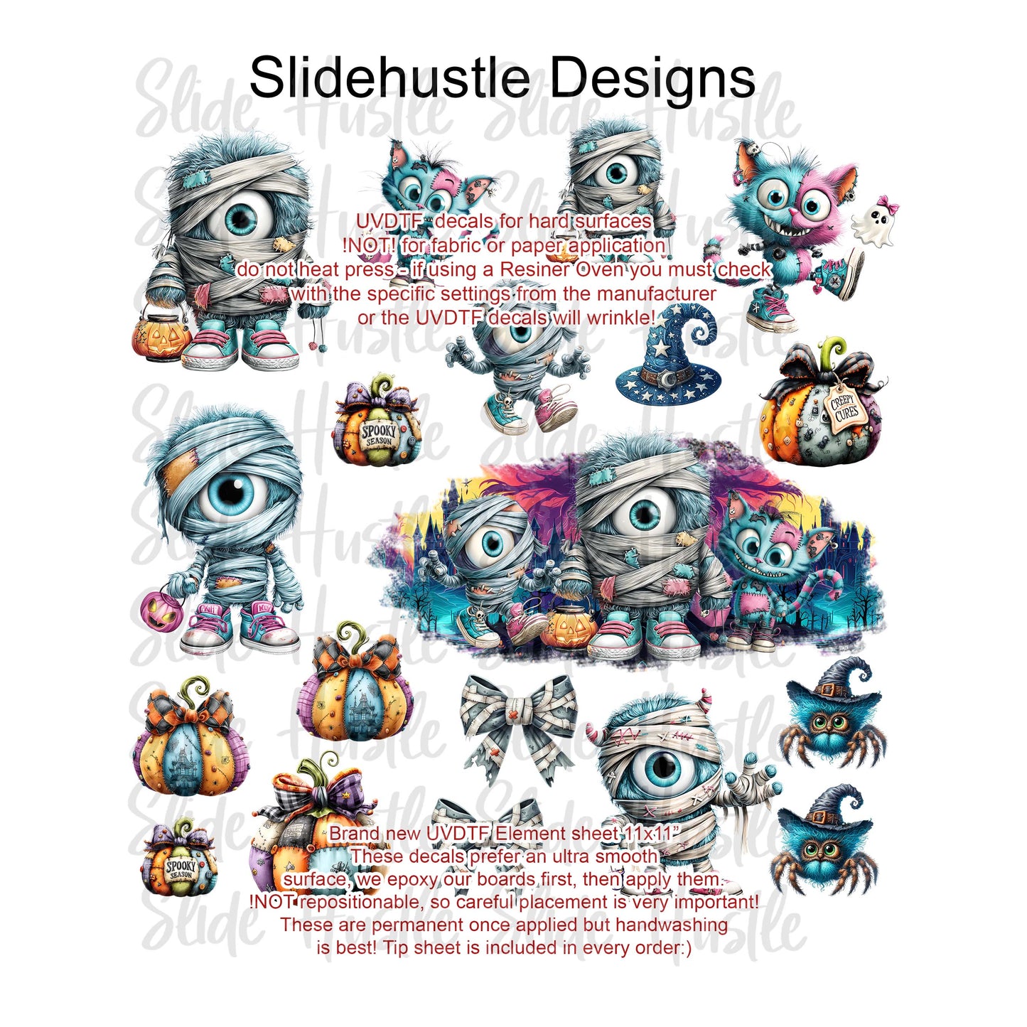 UVDTF Element Sheet, Cute Mummies VF904 ES1