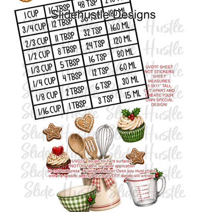 UVDTF 1/2 Element Sheet, Cooking Conversions for Christmas, VF905 A5 ES4