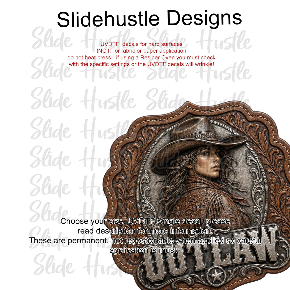 UVDTF Decal, Outlaw Western Cowgirl, VF905 D12