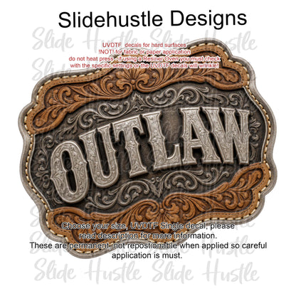 UVDTF Decal, Outlaw Embossed Leather Concho, VF905 D14