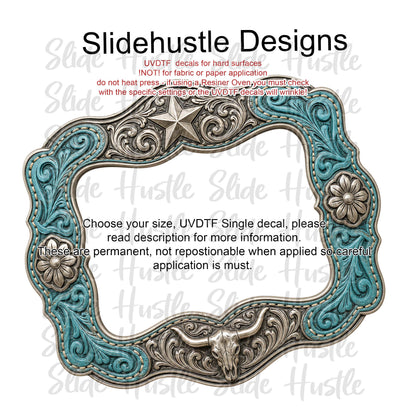 UVDTF Decal, Embossed Leather Frame with conchos, VF905 D16