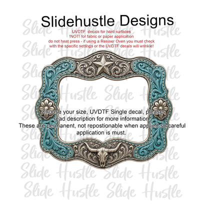 UVDTF Decal, Embossed Leather Frame with conchos, VF905 D16