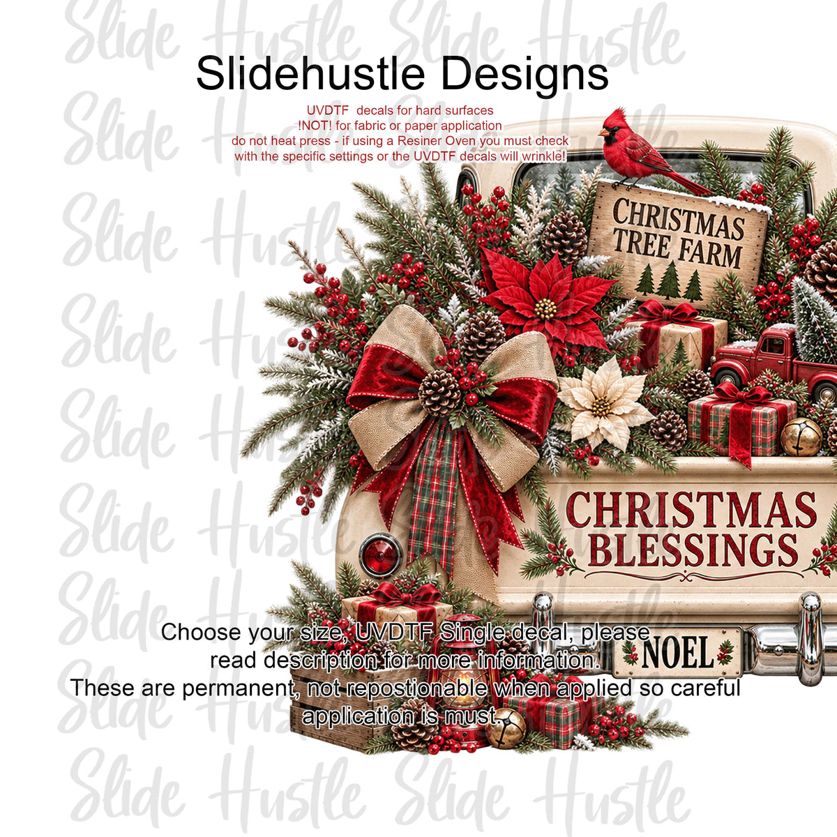 UVDTF Decal, Christmas Truck. VF905 D1