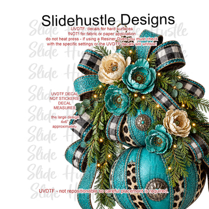 UVDTF Decal, Turquoise Christmas Ornament,  VF905 D23