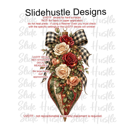 UVDTF Decal, Red Christmas Ornament,  VF905 D26