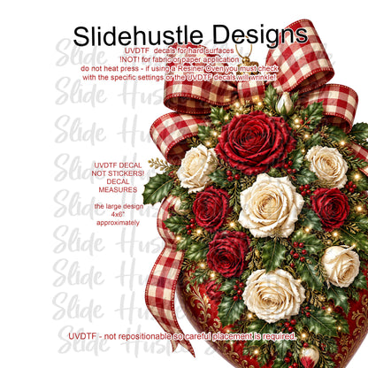 UVDTF Decal, Red Christmas Ornament,  VF905 D28