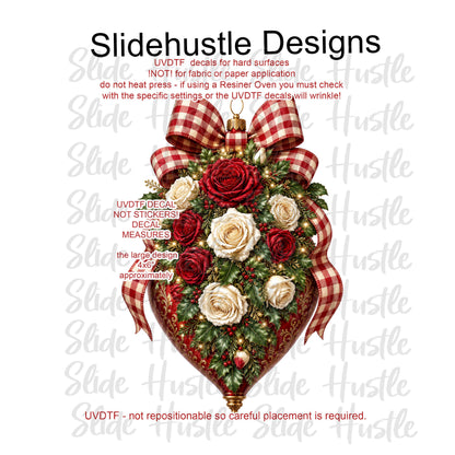 UVDTF Decal, Red Christmas Ornament,  VF905 D28