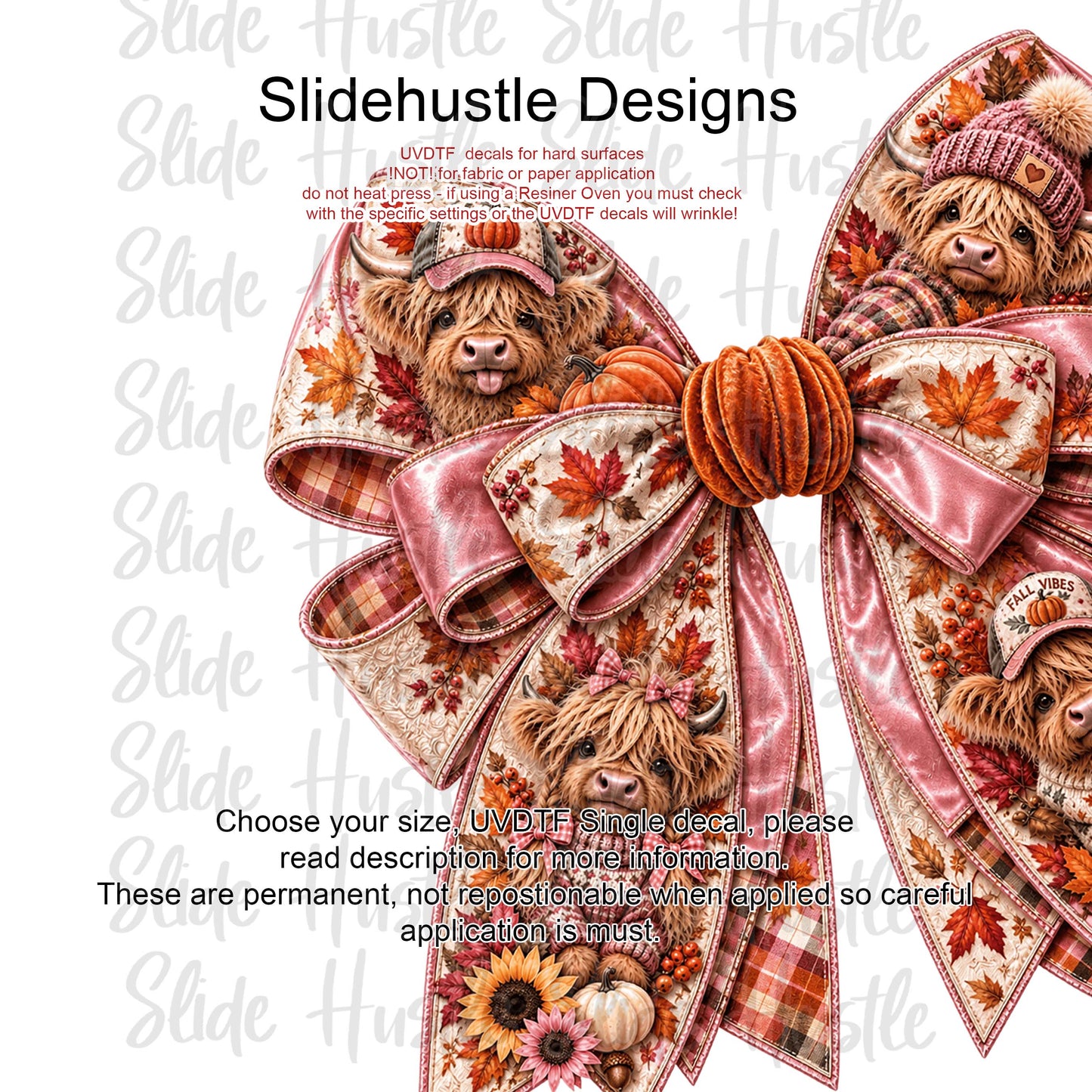 UVDTF Decal, Christmas Gingerbread bow. VF905 D2