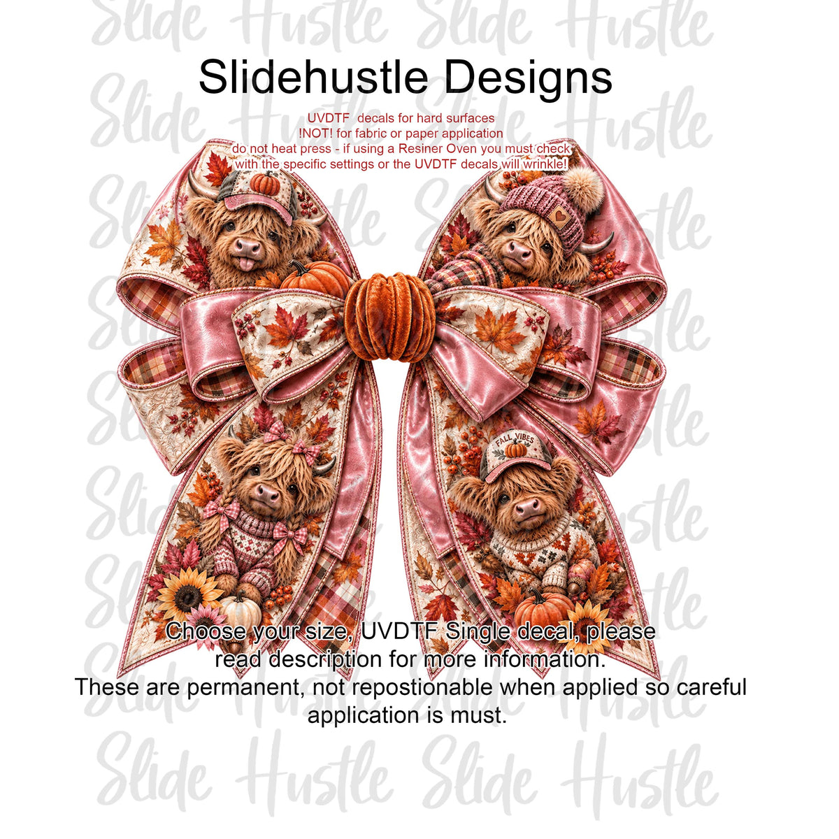 UVDTF Decal, Christmas Gingerbread bow. VF905 D2
