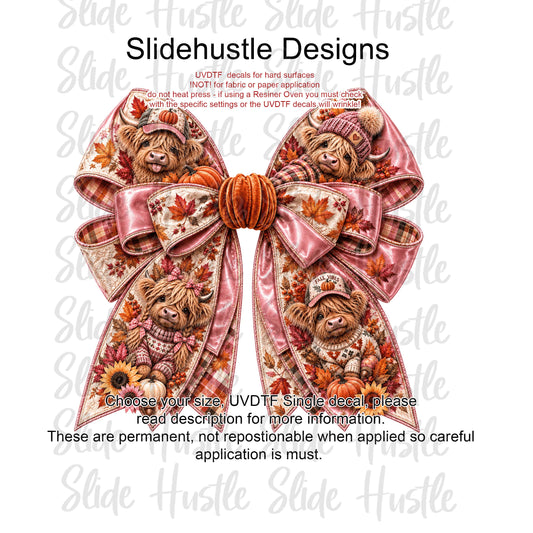 UVDTF Decal, Christmas Gingerbread bow. VF905 D2