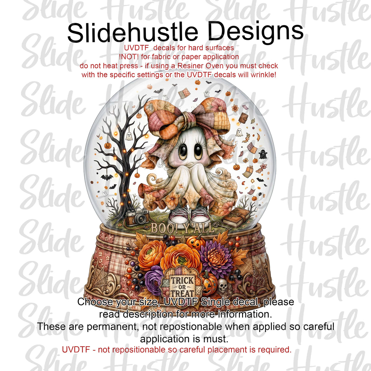 UVDTF Decal, Halloween Ghost Snow Globe, VF905 D30