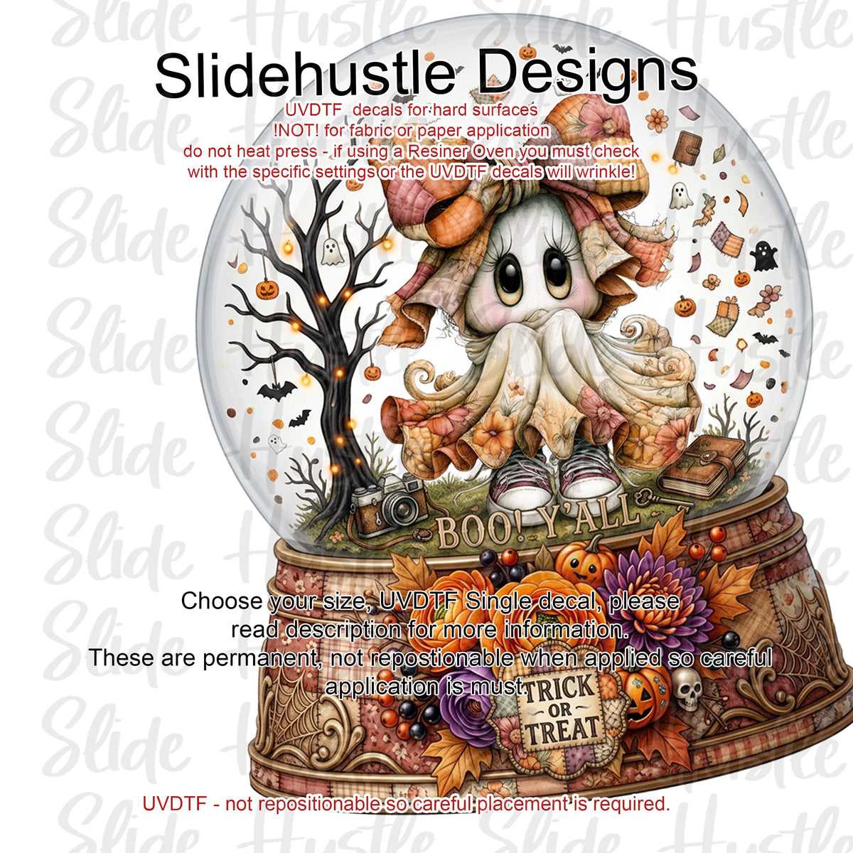 UVDTF Decal, Halloween Ghost Snow Globe, VF905 D30