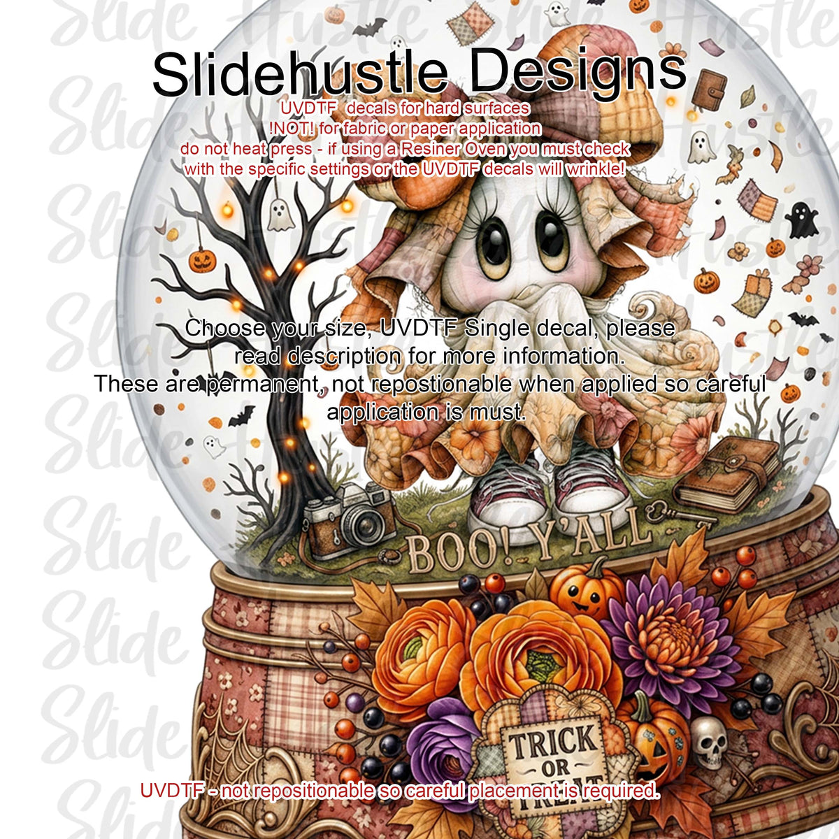 UVDTF Decal, Halloween Ghost Snow Globe, VF905 D30