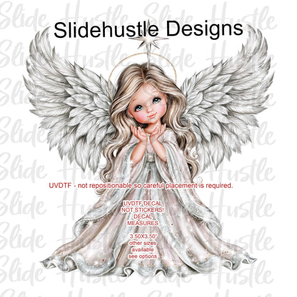 UVDTF Decal, Christmas Angel Decal with wings spread, VF905 D35