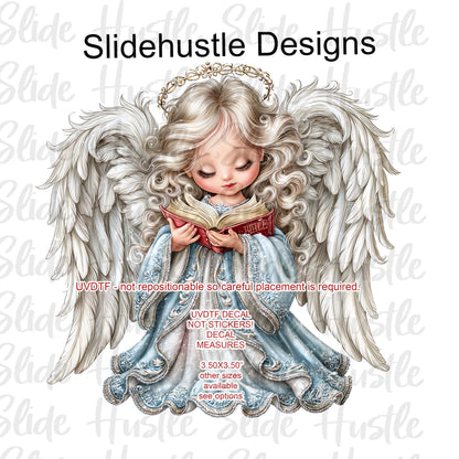 UVDTF Decal, Christmas Angel wearing a blue dress, VF905 D39