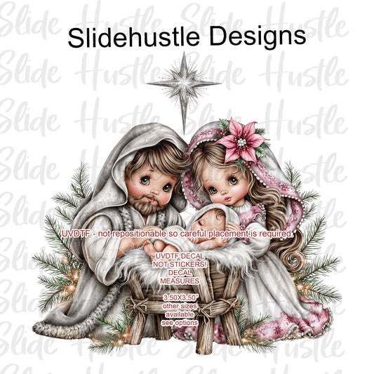 UVDTF Decal, Christmas Manger Scene, VF905 D40