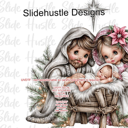UVDTF Decal, Christmas Manger Scene, VF905 D40