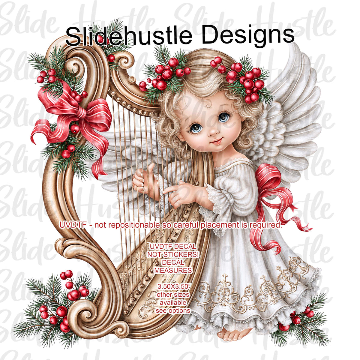 UVDTF Decal, Angel with Harp, VF905 D41