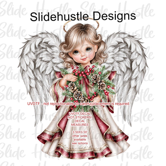 UVDTF Decal, Angel holding wreath, VF905 D42