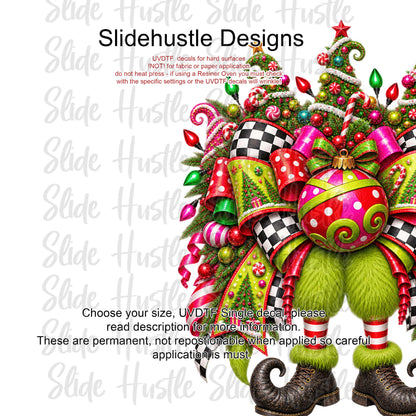UVDTF Decal, Christmas Elf bow. VF905 D4