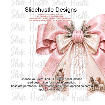 UVDTF Decal, Christmas Manger bow. VF905 D5