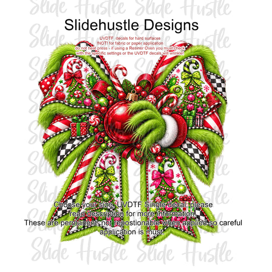 UVDTF Decal, Christmas Elf bow. VF905 D6