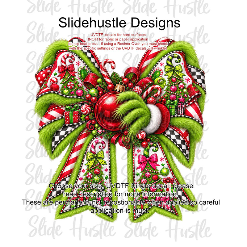 UVDTF Decal, Christmas Elf bow. VF905 D6