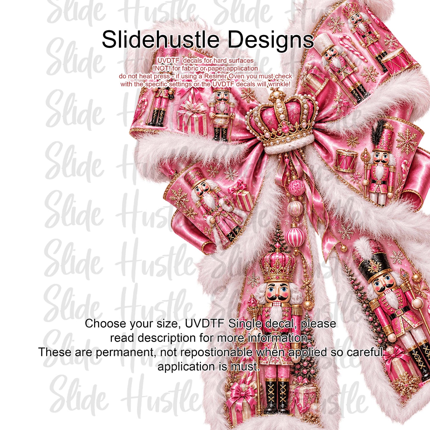 UVDTF Decal, Christmas Nutcracker bow. VF905 D7