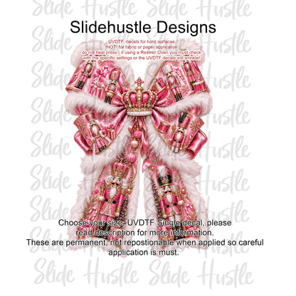 UVDTF Decal, Christmas Nutcracker bow. VF905 D7
