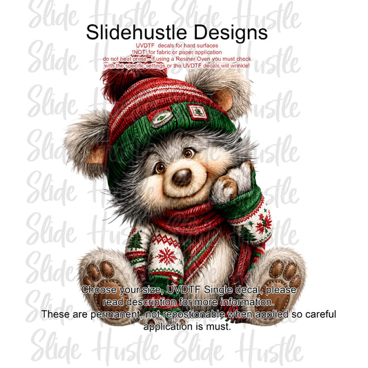 UVDTF Decal, Red Christmas Bear. VF905 D8