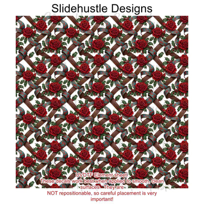 UVDTF Element Sheet, Christmas Roses, 11x11", VF905 ES10