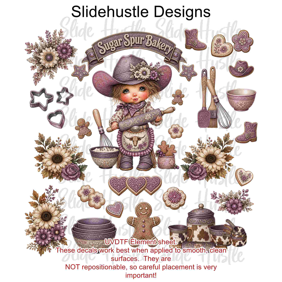 UVDTF Element Sheet, Sugar Spur Bakery, 11x11", VF905 ES11
