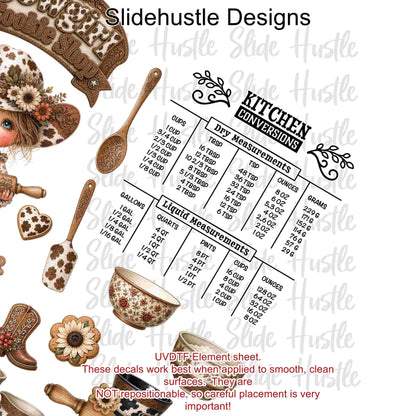 UVDTF Element Sheet, Cowgirl Cookie Shop Bakery, 11x11", VF905 ES14