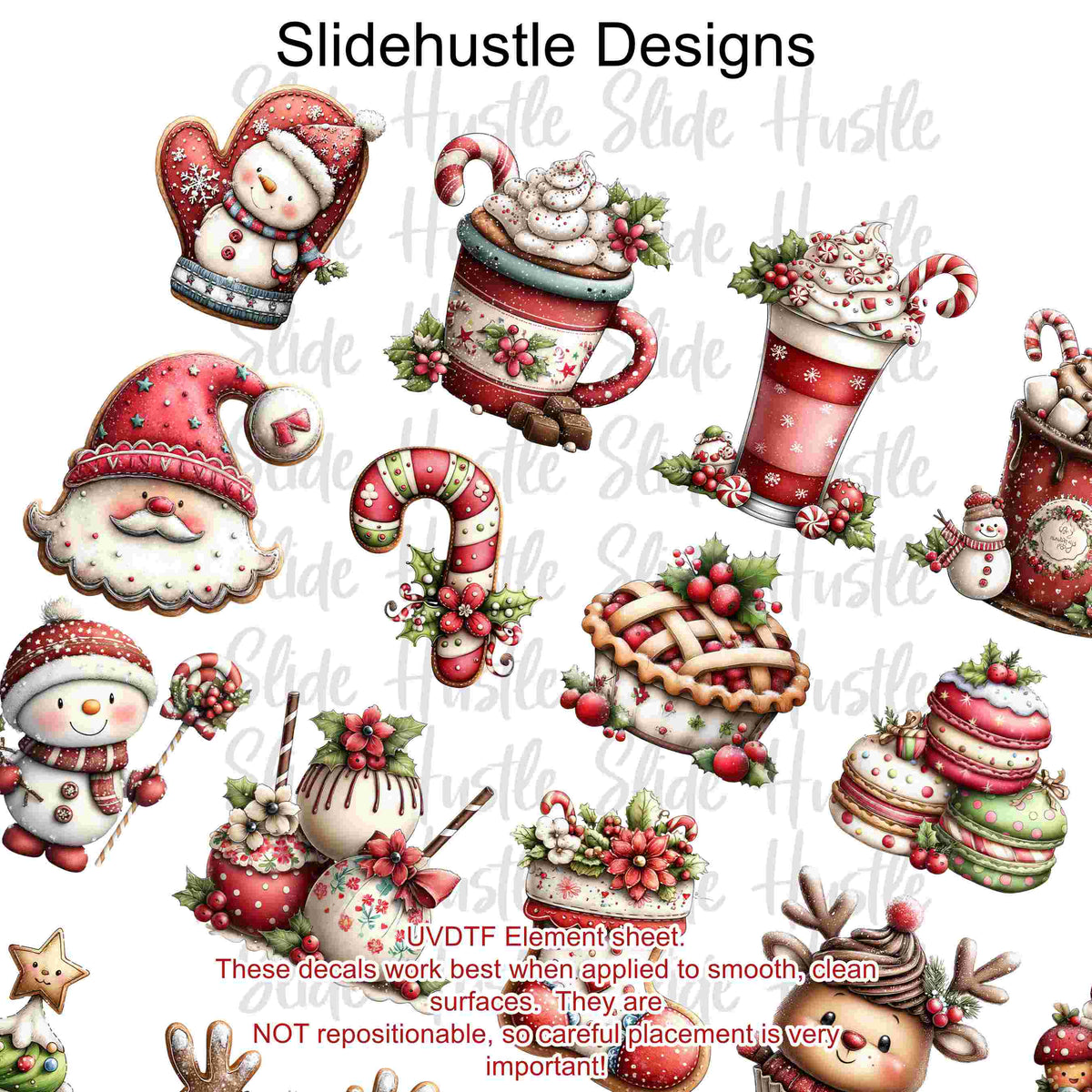 UVDTF Element Sheet, Christmas characters, 11x11", VF905 ES7